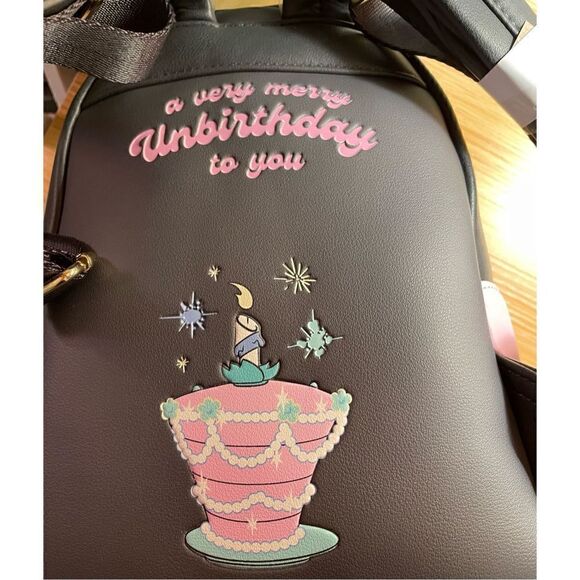 Loungefly Disney Alice Hatter In Wonderland Mad Tea Party Backpack & Wallet NWT - Picture 9 of 16